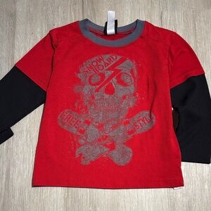 Jello Fish Red and Black Kids Long Sleeve Graphic Tee
